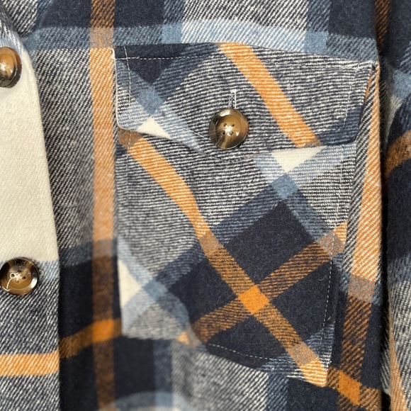 Navy Plaid Coat - Picture 9 of 9
